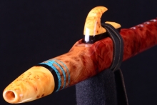 Red Morrell Burl Native American Flute, Minor, High D-5, #H1K